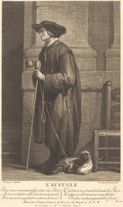 Slepý žebrák od Pierre Louis de Surugue after Jean Siméon Chardin