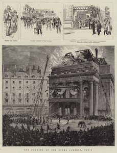 Hořící Opera Comique, Paříž od Pierre Mejanel