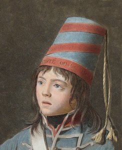 Joseph Bara (1779-1793) - Joseph Bara nebo Barra (1780-1793) je hrdinské dítě Francouzské revoluce, které bojovalo ve Vendee za republiku. Rytina Pierre Michel Alix (1762-1817)
