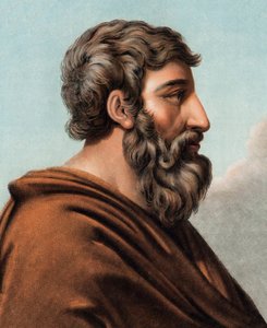 Portrét Lycurgue (Lykourgos), mýtický zákonodárce Sparty (9. nebo 8. století před naším letopočtem). (Lycurgus of Sparta) Rytina Pierra Michela Alixe (1762-1817)