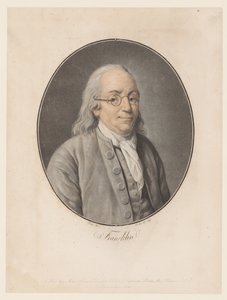 Portrét Benjamina Franklina Franklin (název na objektu) Collection of Great Men (název série) od Pierre Michel Alix
