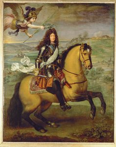 Ludvík XIV. na koni, korunovaný vítězstvím... (malba na plátně) od Pierre Mignard