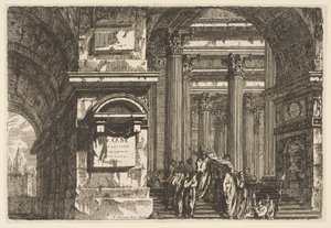 Pohřební scéna v chrámu, ca. 1760.