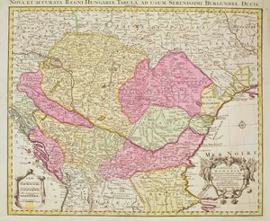 Mapa Uherského království, 1742 (ručně kolorovaná rytina)