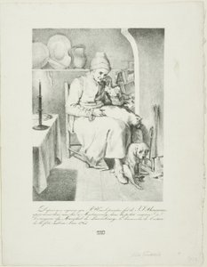 Skica Jeana-Jacquese Rousseaua (recto); lesní scéna (verso) od Pierre Nolasque Bergeret