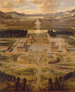 Pohled na palác ve Versailles a jeho zahrady od Pierra Patela