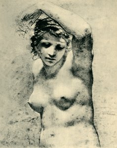 Ženský akt zvedající jednu paži, c1800, 