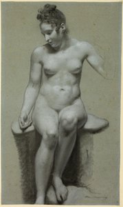 Sedící ženský akt od Pierre Paul Prud