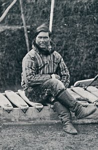 Eskymák odpočívající na saních, 1912 od Pierre Petit