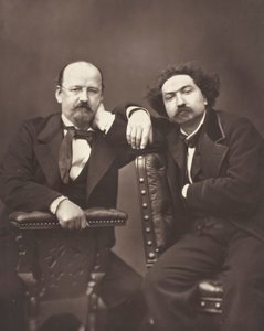 Émile Erckmann francouzský spisovatel, 1822-1899 a Alexandre Chatrian francouzský spisovatel, 1826-1890, c. 1876 od Pierre Petit