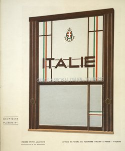 Italská národní turistická kancelář v Paříži, Pierre Petit, obchody, Henry Delacroix, Editions S De Bonadona, Paříž, konec 20. let 20. století, šablonový tisk od Pierre Petit