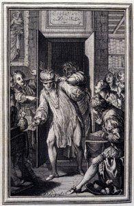 Král Candaule a mistr práva - v "Tales et nouvelles en vers" od Jeana La Fontaina. 1776. Ilustrace P.P. Choffard. od Pierre Philippe Choffard