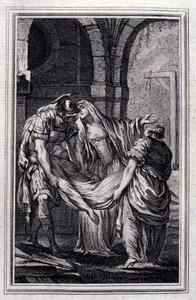 Matróna z Efesu - v „“ Příběhy a povídky ve verších““ od Jeana La Fontaina. 1776. Ilustrace P. P. Choffard.