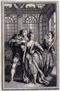 Snoubenka krále Garbe - v "" Příběhy a zprávy ve verších "" od Jean La Fontaine. 1776. Ilustrace P. P. Choffard. od Pierre Philippe Choffard