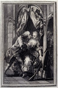 Nedorozumění - v „“Příběhy a povídky ve verších”” od Jean La Fontaine. 1776. Ilustrace P. P. Choffard. od Pierre Philippe Choffard
