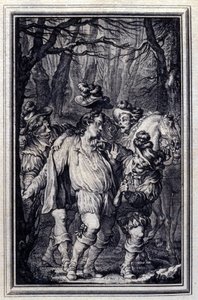 Modlitba svatého Juliena. V “” Příběhy a povídky ve verších”” Jean de La Fontaine, Amsterdam 1776. ilustroval P.P.Choffard. od Pierre Philippe Choffard