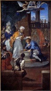 Clovisův křest v Remeši 25. prosince 496. Obraz Pierra Pugeta (1620 - 1694) od Pierre Puget