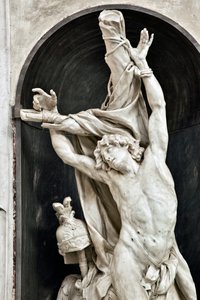 Svatý Šebestián, detail (Socha