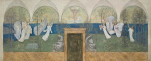 Přípravný obraz pro Inspirující múzy oslavují génia, posla světla, 1895 od Pierre Puvis de Chavannes