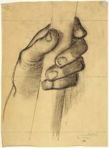 Kresba ruky držící tyč od Pierre Puvis de Chavannes