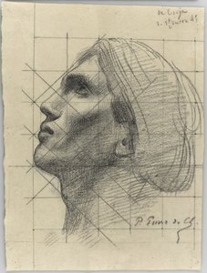 Hlava muže z profilu od Pierre Puvis de Chavannes