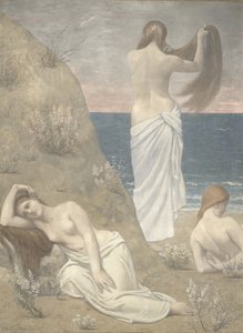 Mladé dívky u moře od Pierre Puvis de Chavannes