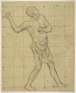 Pikardský vrhač oštěpu, studie pro Pro Patria Ludus, Amiens, Musée de Picardie od Pierre Puvis de Chavannes