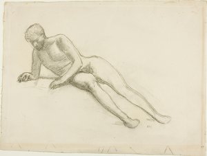 Ležící mužský akt od Pierre Puvis de Chavannes