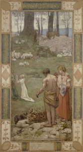 Svatá Genevieve jako dítě v modlitbě od Pierre Puvis de Chavannes