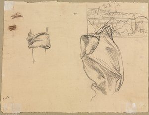 Studie soukenictví a Studie krajiny (verze) od Pierre Puvis de Chavannes