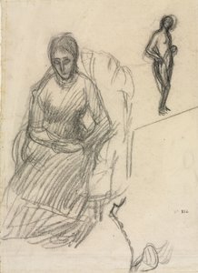 Studie Madame Marie Cantacuzène, Studie stojícího ženského aktu, c. 1883. od Pierre Puvis de Chavannes