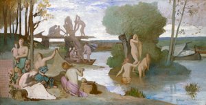 Řeka, kolem roku 1864 (olej na papíře, položeno na plátně) od Pierre Puvis de Chavannes