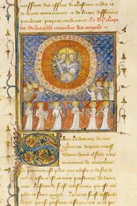 Detail stránky z "De Proprietatibus Rerum" od Bartholomea Anglicuse, ve francouzském překladu Jean Corbechon, c.1390