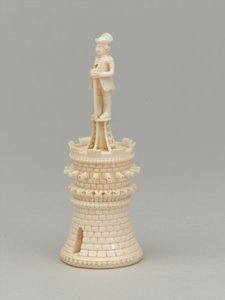 Bílá věž, šachová figurka, Indie, cca 1820 od Pierre Simon Dequoy