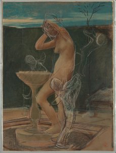 Kresba, Studie ženy při koupeli, konec 19. století