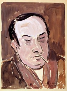 Portrét Leon Paul Fargue (1876-1947) básník Kresba Pierre de Belay (1890-1947) 1934. Paris, B.N.