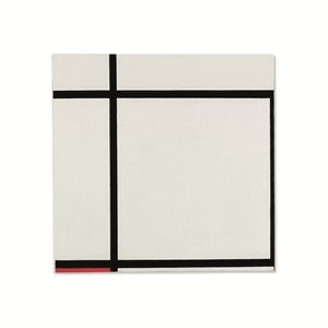 Složení II, s červenou barvou od Piet Mondrian