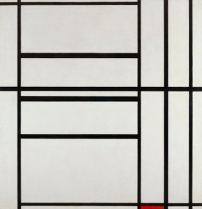 Kompozice č. 1 s šedou a červenou 1938, Piet Mondrian (1872-1944), olej na plátně od Piet Mondrian