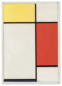 Složení: II, se žlutou, červenou a modrou barvou od Piet Mondrian