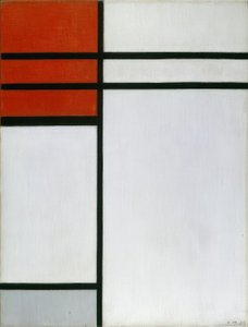 Složení s červenou od Piet Mondrian
