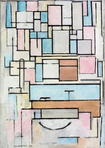 Kompozice s barevnými rovinami: Fasáda od Piet Mondrian