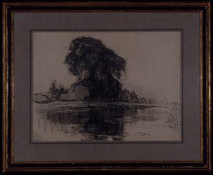 Farma Landzicht: Kompoziční studie, kolem roku 1905 (uhl na modrošedém papíře) od Piet Mondrian