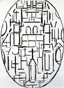 Piet Mondrian (1872-1944), kostel v Domburg, 1914. od Piet Mondrian