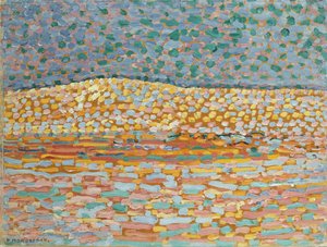 Pointillist Dune Study, hřeben vlevo od Piet Mondrian