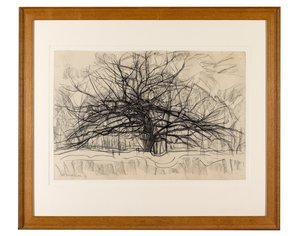Studie pro The Grey Tree, 1911 (černá pastelka na papíře) od Piet Mondrian