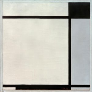 Tableau č.II, s černou a šedou od Piet Mondrian
