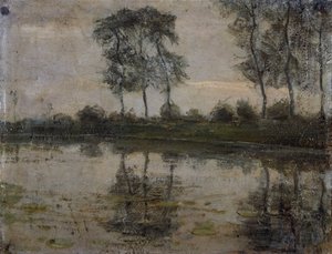 Stromy u řeky Gein, Piet Mondrian (1872-1944). Nizozemsko, 20. století. od Piet Mondrian