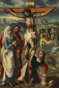 Kristus na kříži, s hrobem v pozadí, kolem roku 1530