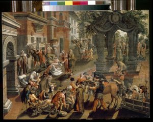 Apoštolové Petr a Jan. (Apoštol Petr a Jan). Obraz Pietera Aertsena (1508-1575), olej na dřevě od Pieter Aertsen