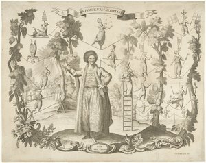 Akrobati a provazochodci od Pieter Balthasar Bouttats